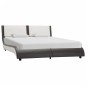 vidaXL Estructura de cama con LED cuero PE gris y blanco 120x200 cm vidaXL Estructura de cama con LED cuero PE gris y blanco 120x200 cm