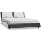 vidaXL Estructura de cama con LED cuero PE gris y blanco 120x200 cm vidaXL Estructura de cama con LED cuero PE gris y blanco 120x200 cm