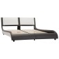 vidaXL Estructura de cama con LED cuero PE gris y blanco 120x200 cm vidaXL Estructura de cama con LED cuero PE gris y blanco 120x200 cm