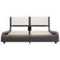 vidaXL Estructura de cama con LED cuero PE gris y blanco 120x200 cm vidaXL Estructura de cama con LED cuero PE gris y blanco 120x200 cm