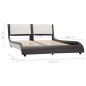 vidaXL Estructura de cama con LED cuero PE gris y blanco 120x200 cm vidaXL Estructura de cama con LED cuero PE gris y blanco 120x200 cm