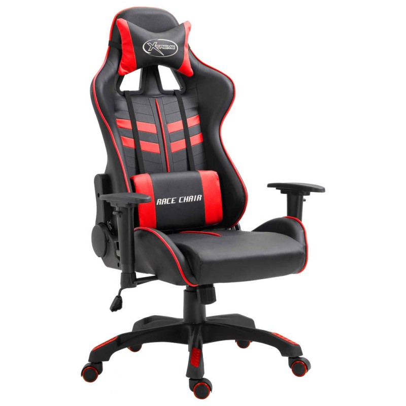 vidaXL Silla de gaming de cuero sintético rojo vidaXL Silla de gaming de cuero sintético rojo