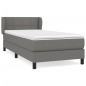 vidaXL Cama box spring con colchón tela gris oscuro 80x200 cm