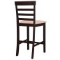 Mesa de bar y 4 taburetes de barra madera marrón Mesa de bar y 4 taburetes de barra madera marrón