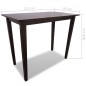 Mesa de bar y 4 taburetes de barra madera marrón Mesa de bar y 4 taburetes de barra madera marrón