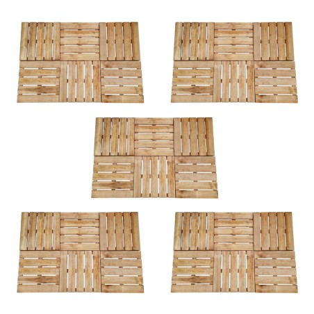 vidaXL Baldosas de porche 30 unidades madera marrón 50x50 cm