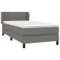 vidaXL Cama box spring con colchón tela gris oscuro 80x200 cm
