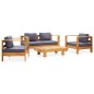 vidaXL Muebles de jardín 4 pzas con cojines madera maciza acacia gris vidaXL Muebles de jardín 4 pzas con cojines madera maciza acacia gris