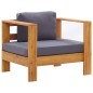 vidaXL Muebles de jardín 4 pzas con cojines madera maciza acacia gris vidaXL Muebles de jardín 4 pzas con cojines madera maciza acacia gris