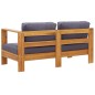 vidaXL Muebles de jardín 4 pzas con cojines madera maciza acacia gris vidaXL Muebles de jardín 4 pzas con cojines madera maciza acacia gris
