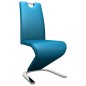 vidaXL Sillas de comedor forma de zigzag 2 uds cuero sintético azul vidaXL Sillas de comedor forma de zigzag 2 uds cuero sintético azul