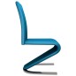 vidaXL Sillas de comedor forma de zigzag 2 uds cuero sintético azul vidaXL Sillas de comedor forma de zigzag 2 uds cuero sintético azul