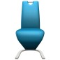 vidaXL Sillas de comedor forma de zigzag 2 uds cuero sintético azul vidaXL Sillas de comedor forma de zigzag 2 uds cuero sintético azul