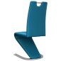 vidaXL Sillas de comedor forma de zigzag 2 uds cuero sintético azul vidaXL Sillas de comedor forma de zigzag 2 uds cuero sintético azul