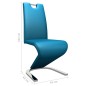 vidaXL Sillas de comedor forma de zigzag 2 uds cuero sintético azul vidaXL Sillas de comedor forma de zigzag 2 uds cuero sintético azul