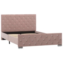 vidaXL Estructura de cama de terciopelo rosa 120x200 cm