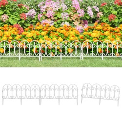 vidaXL Borduras de jardín 17 unidades PP blanco 10 m