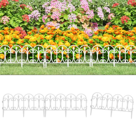 vidaXL Borduras de jardín 17 unidades PP blanco 10 m