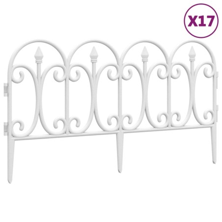 vidaXL Borduras de jardín 17 unidades PP blanco 10 m