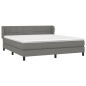 vidaXL Cama box spring con colchón tela gris oscuro 180x200 cm