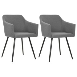 vidaXL Sillas de comedor giratorias 2 unidades tela gris claro