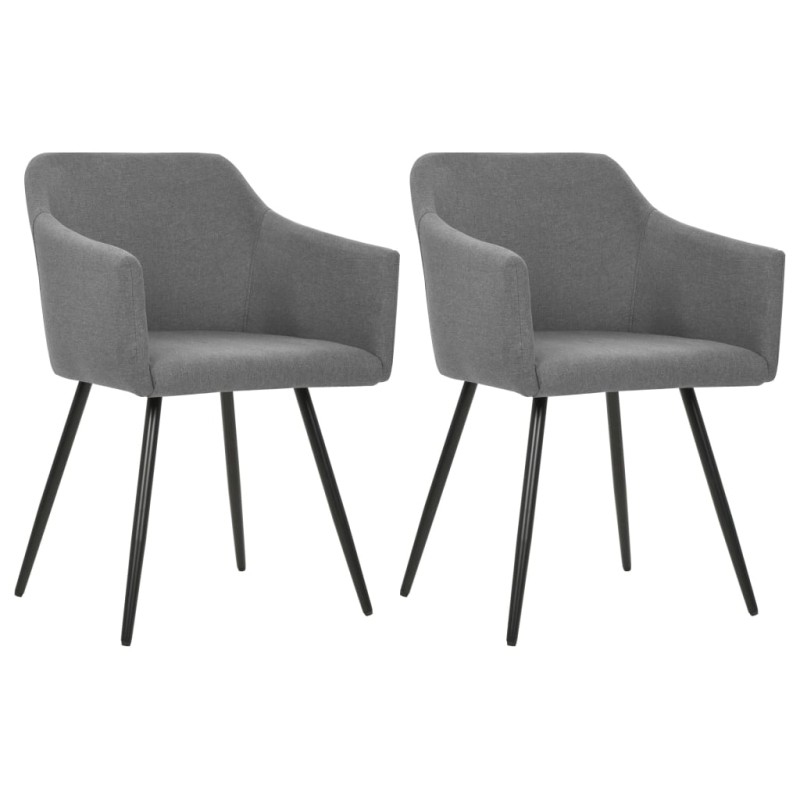 vidaXL Sillas de comedor giratorias 2 unidades tela gris claro vidaXL Sillas de comedor giratorias 2 unidades tela gris claro