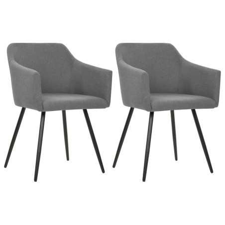 vidaXL Sillas de comedor giratorias 2 unidades tela gris claro