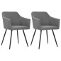 vidaXL Sillas de comedor giratorias 2 unidades tela gris claro vidaXL Sillas de comedor giratorias 2 unidades tela gris claro