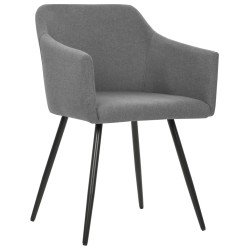 vidaXL Sillas de comedor giratorias 2 unidades tela gris claro