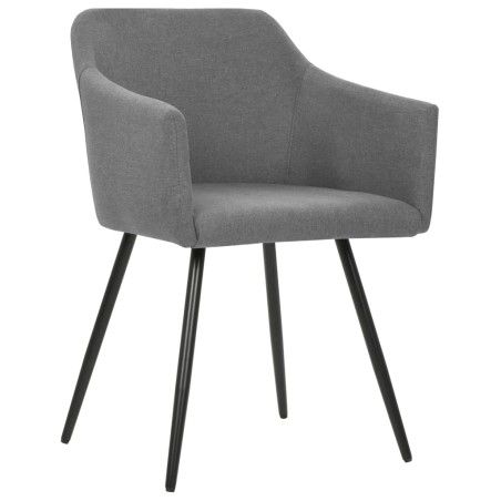 vidaXL Sillas de comedor giratorias 2 unidades tela gris claro