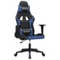 vidaXL Silla gaming de masaje cuero sintético negro y azul vidaXL Silla gaming de masaje cuero sintético negro y azul
