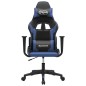 vidaXL Silla gaming de masaje cuero sintético negro y azul vidaXL Silla gaming de masaje cuero sintético negro y azul