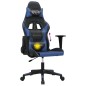 vidaXL Silla gaming de masaje cuero sintético negro y azul vidaXL Silla gaming de masaje cuero sintético negro y azul