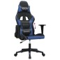 vidaXL Silla gaming de masaje cuero sintético negro y azul vidaXL Silla gaming de masaje cuero sintético negro y azul