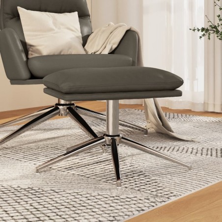 vidaXL Reposapiés cuero sintético gris 45x29,5x35 cm