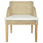 vidaXL Sillas de comedor con cojines 2 unidades ratán natural vidaXL Sillas de comedor con cojines 2 unidades ratán natural