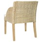 vidaXL Sillas de comedor con cojines 2 unidades ratán natural vidaXL Sillas de comedor con cojines 2 unidades ratán natural
