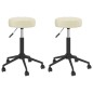 vidaXL Sillas de comedor giratorias 2 unidades terciopelo crema
