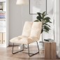 vidaXL Silla de descanso con estructura de metal terciopelo crema vidaXL Silla de descanso con estructura de metal terciopelo crema