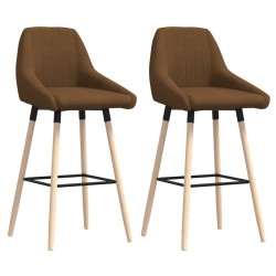 vidaXL Taburetes de barra de cocina 2 unidades tela marrón