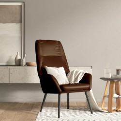 vidaXL Sillón de relax de cuero sintético marrón brillante