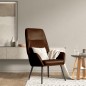 vidaXL Sillón de relax de cuero sintético marrón brillante vidaXL Sillón de relax de cuero sintético marrón brillante