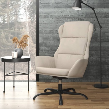vidaXL Sillón de relax de piel de ante sintética color crema