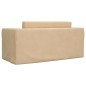 vidaXL Sofá cama infantil 2 plazas felpa suave crema