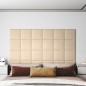 vidaXL Paneles de pared 12 uds tela color crema 30x30 cm 1,08 m² vidaXL Paneles de pared 12 uds tela color crema 30x30 cm 1,08 m²