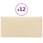 vidaXL Paneles de pared 12 uds tela color crema 30x15 cm 0,54 m² vidaXL Paneles de pared 12 uds tela color crema 30x15 cm 0,54 m²