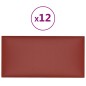 vidaXL Paneles de pared 12 uds cuero PE rojo tinto 30x15 cm 0,54 m² vidaXL Paneles de pared 12 uds cuero PE rojo tinto 30x15 cm 0,54 m²