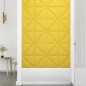 vidaXL Paneles de pared 12 uds tela amarillo claro 30x30 cm 0,54 m² vidaXL Paneles de pared 12 uds tela amarillo claro 30x30 cm 0,54 m²