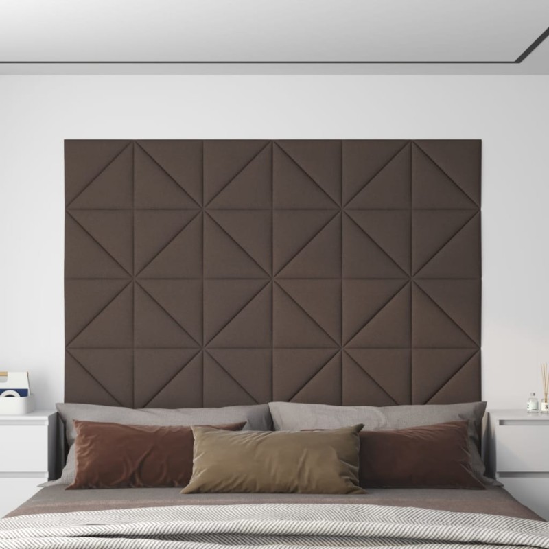 vidaXL Paneles de pared 12 uds tela gris taupé 30x30 cm 0,54 m² vidaXL Paneles de pared 12 uds tela gris taupé 30x30 cm 0,54 m²