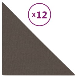 vidaXL Paneles de pared 12 uds tela gris taupé 30x30 cm 0,54 m²